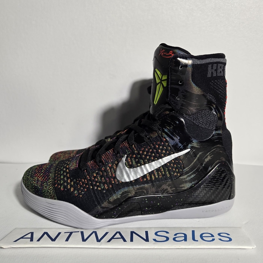 SneakersNike Kobe 9 Elite Protro Masterpiece Mens Size 7.5 Black Silver Volt